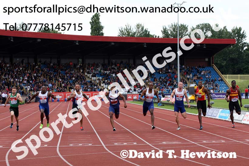 Mens 100 metres, British Championships, Birmingham. Photo: David T. Hewitson/Sports for All Pics